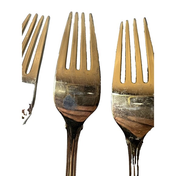 FB Rogers Golden Plated Electroplate American Chipendale Flatware 5 Dinner - Picture 12 of 16